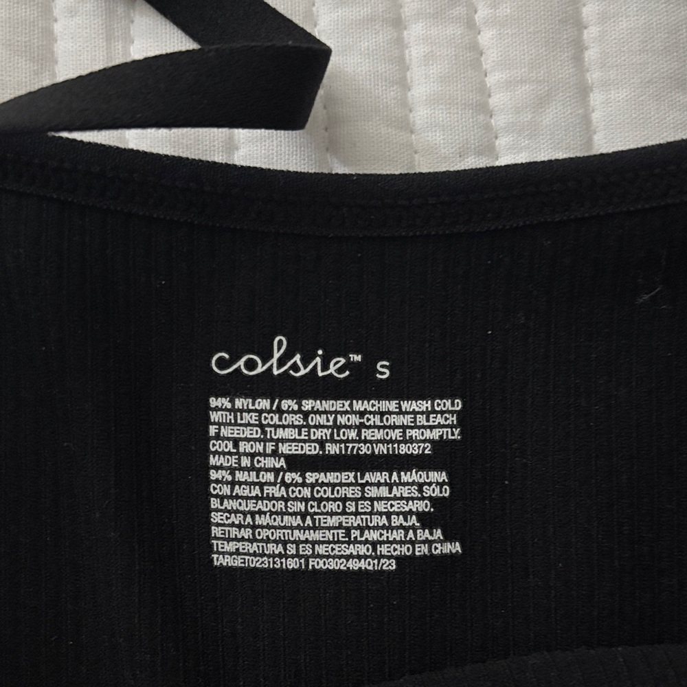 Colsie Black Ribbed Top - Picture 2 of 4